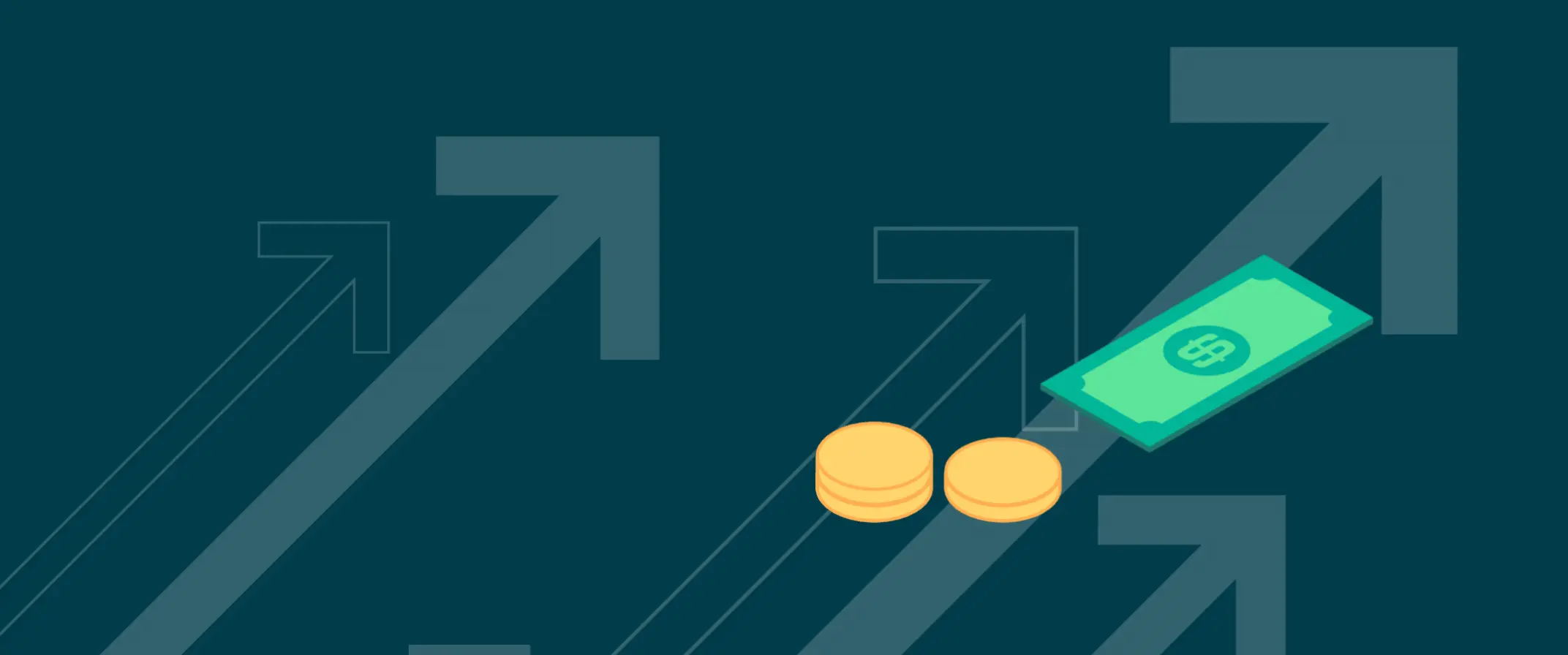 dollar bills and coins rising and falling